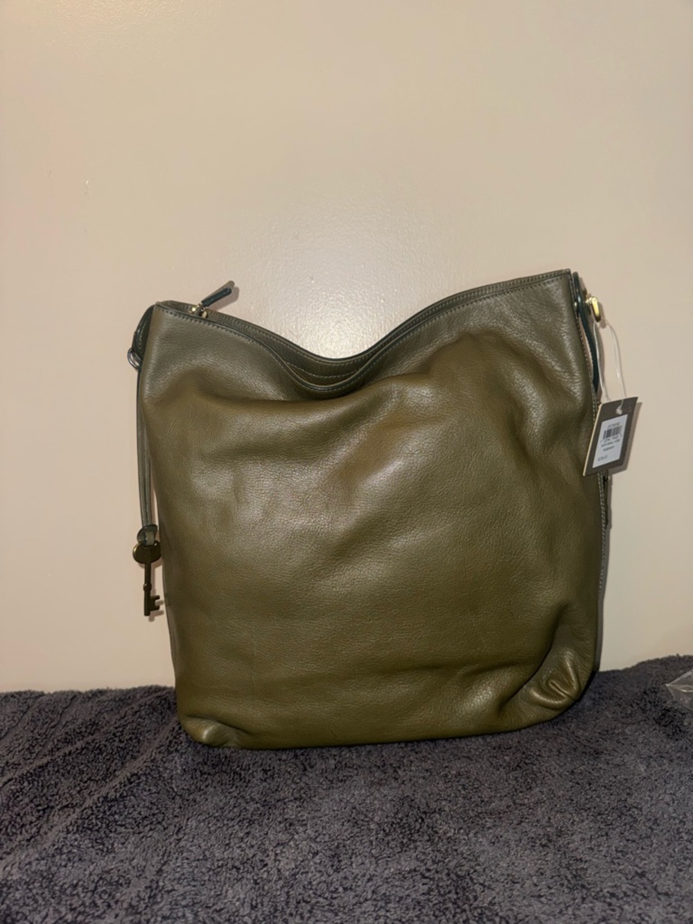 Fossil Maya Green Leather Hobo Bag